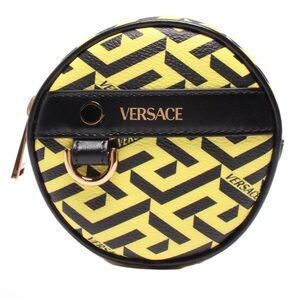 NWT Versace LaGreca Signature Modular Round Pouch in Pineapple